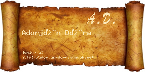 Adorján Dóra névjegykártya