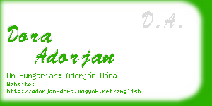 dora adorjan business card